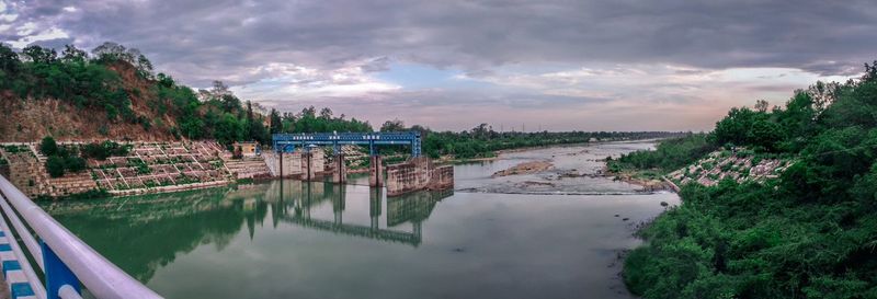Panoramic view of river against sky