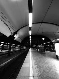 Empty railroad station platform