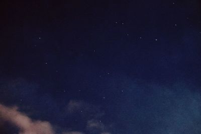 Low angle view of sky at night