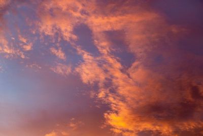 Low angle view of orange sky