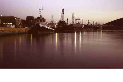 View of river at sunset