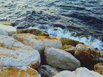 Rocks in sea