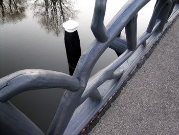 High angle view of bridge over river