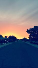 View of road at sunset