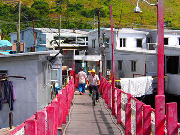 Full length of woman walking on walkway