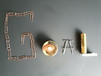 High angle view of coffee on table