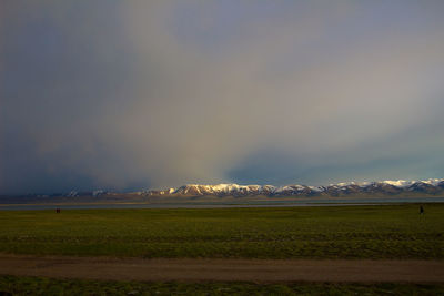 Scenic view of field against sky