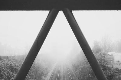 Close-up of metal structure against sky