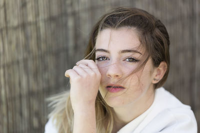 Close-up portrait of teenage girl