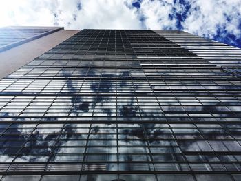 Low angle view of modern building against sky