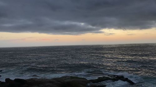 View of sea against cloudy sky