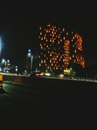 Illuminated city at night