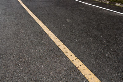 High angle view of zebra crossing on road