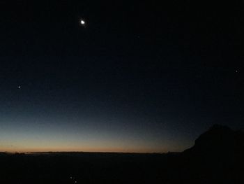 Low angle view of moon at night