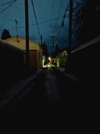 Illuminated street at night