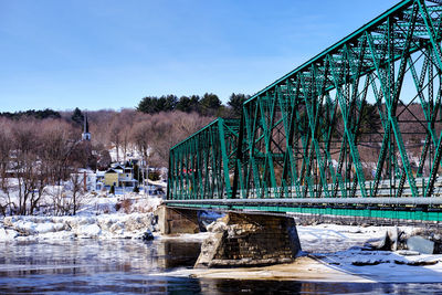 Old steel bridge crossing st francis river in richmond qc canada