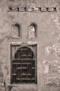 Close-up of window of historical building