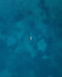 Aerial view of boat in sea