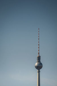 Low angle view of fernsehturm against sky