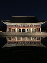 View of building against sky at night