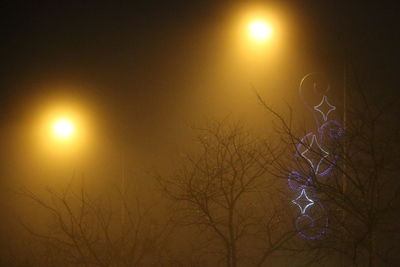 View of illuminated lights at night