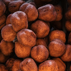 Full frame shot of onions for sale at market stall