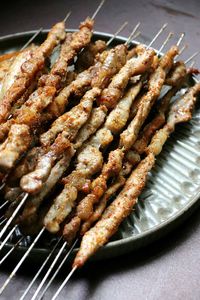 Close-up of meat on barbecue grill