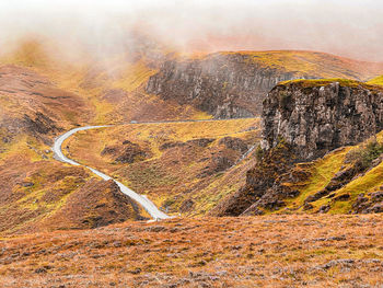 Misty day in the quiraings, scotland, isle of skye 