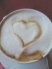 Close-up of cappuccino