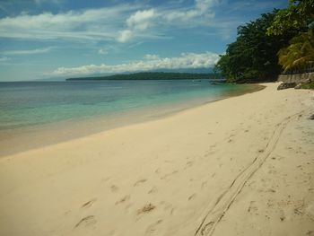 Scenic view of beach against sky