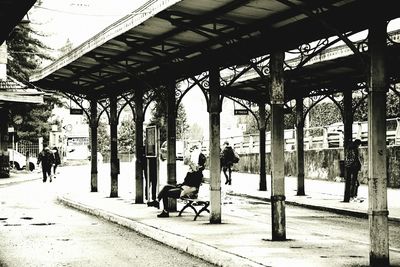 Man cycling on bicycle in city