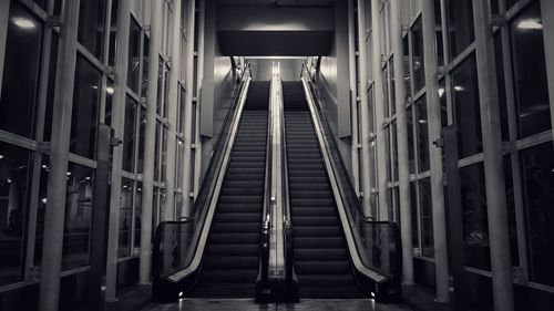 View of escalator in train station 