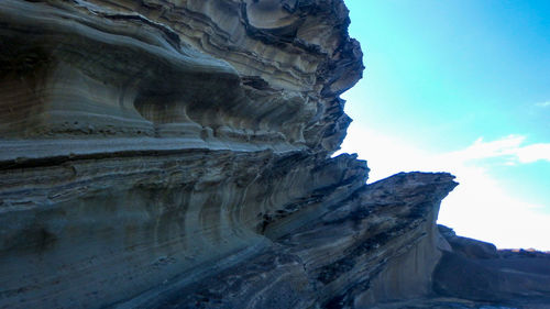 Low angle view of rock formation