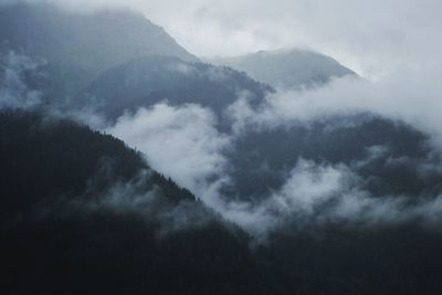 Low angle view of mountains against sky