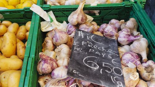 Vegetables for sale in market