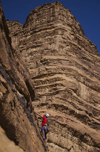 Low angle view of rock formations on landscape