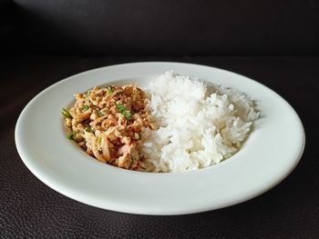 Close-up of meal served in plate