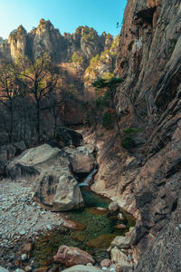 Scenic view of rocky mountains