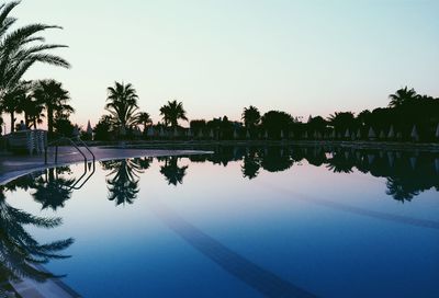 Swimming pool against clear sky