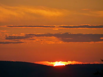 Silhouette of landscape at sunset