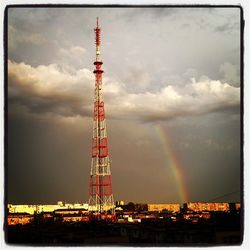 City against cloudy sky