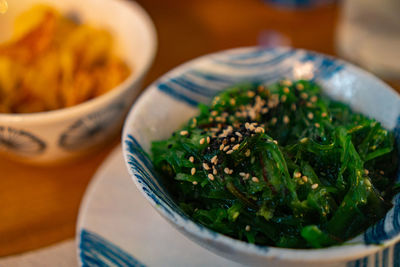 Close-up of food in bowl on table