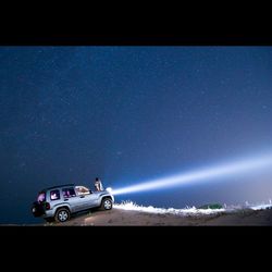 View of train at night
