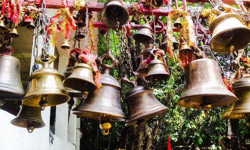 Group of holy bells in ghanteshwari temple in odisha