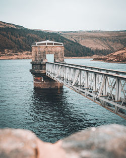 Scenic view of dam against sky