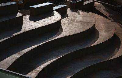 High angle view of steps outdoors