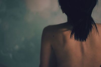 Rear view of a woman