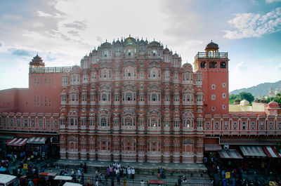 Group of people in front of building