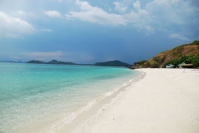 Scenic view of beach against sky