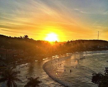 Scenic view of sunset over sea